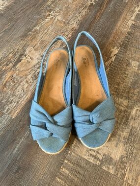 Bass Denim Blue Knot-Front Espadrille Slingbacks